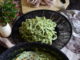 Pasta with duck and creamy spinach sauce