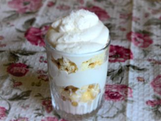 Banana trifle in a cup